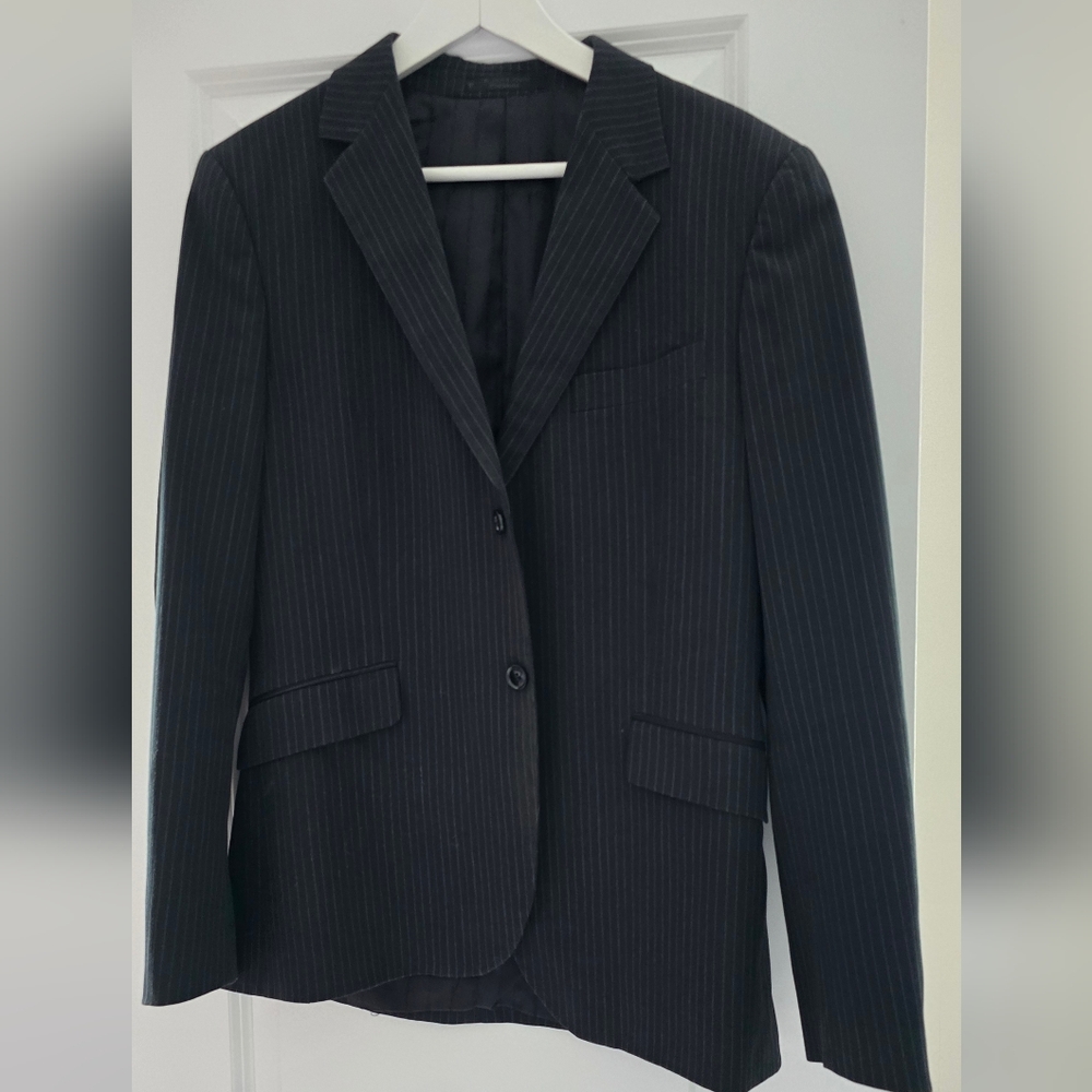 Jack & Jones Black Pinstripe Blazer